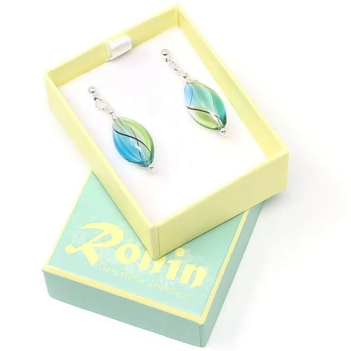 Handmade Semi-Precious Gemstone Earrings - Blue & Green