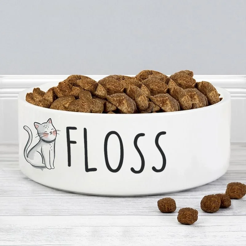 Personalised Ceramic Cat Bowl