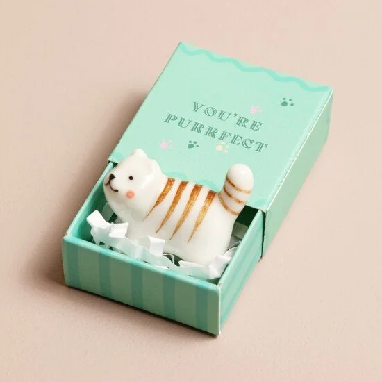 Tiny Matchbox Ceramic Cat.jpeg
