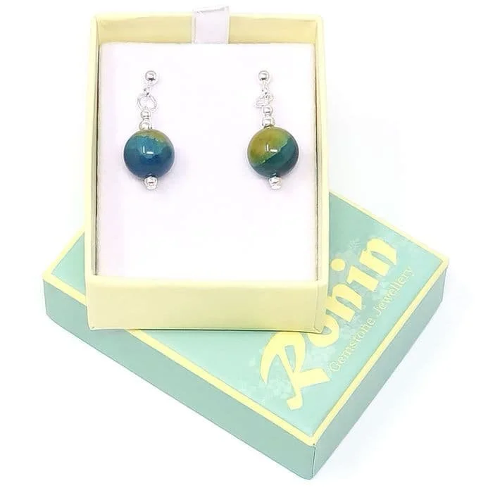 Handmade Semi-Precious Gemstone Earrings - Blue & Green