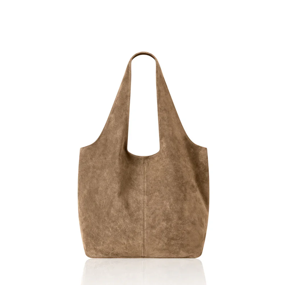 Italian Premium Suede Tote Bag - Tan