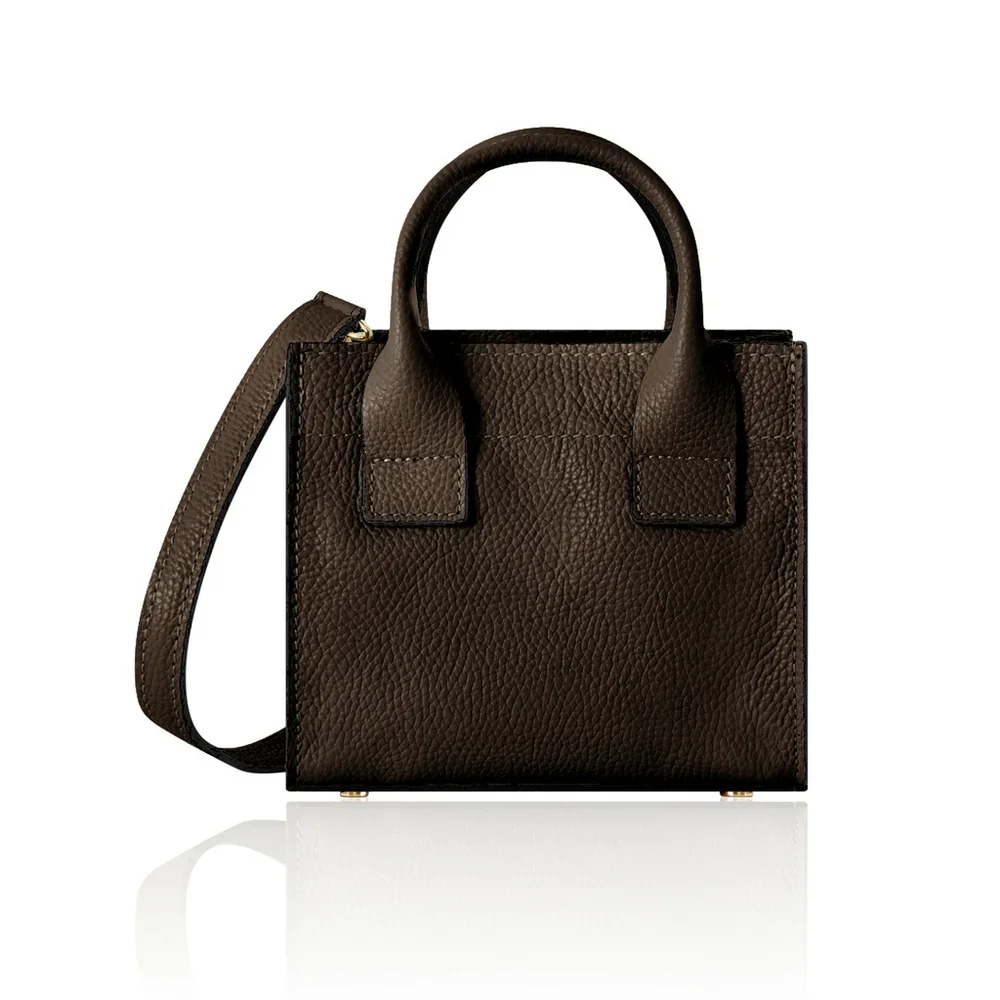 Italian Leather Handbag - Dark Chocolate