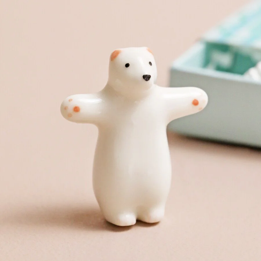 Tiny Matchbox Ceramic Bear stood.jpeg