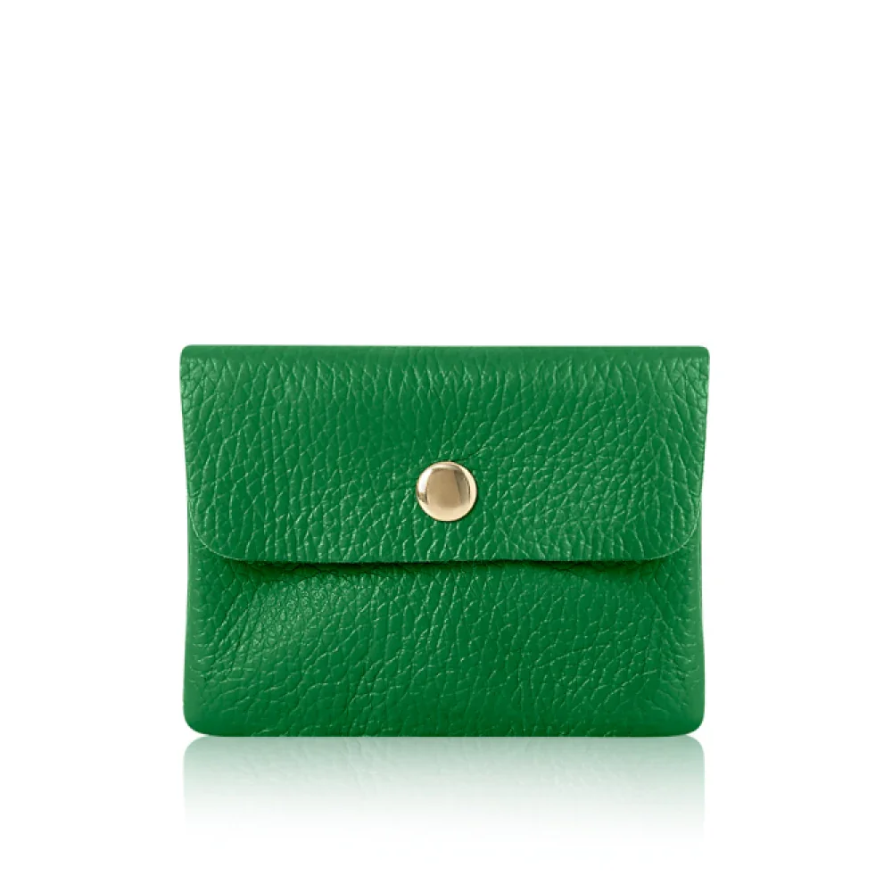 Handmade Genuine Italian Leather Coin and Cardholder Purse - Green