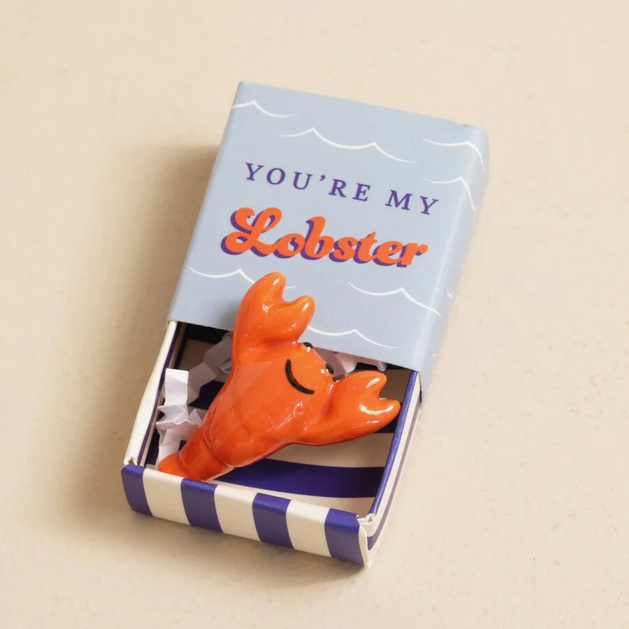 Tiny Matchbox Ceramic Lobster.jpeg