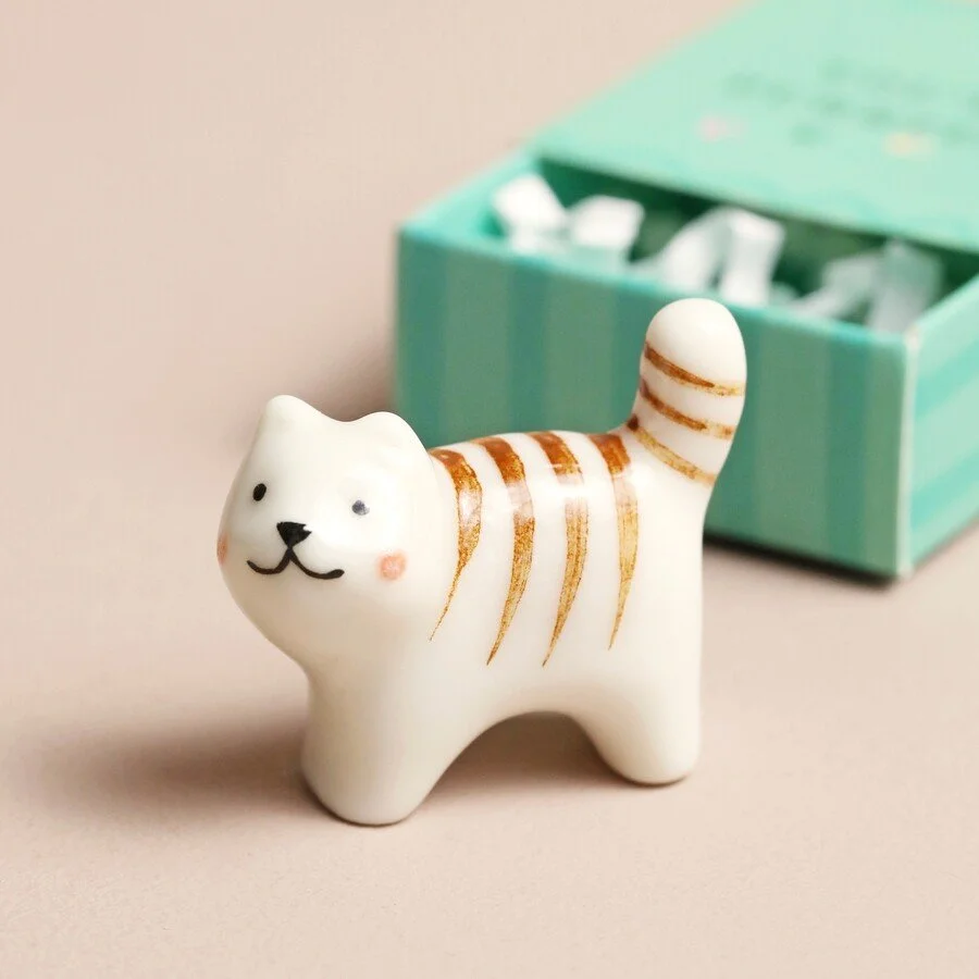 Tiny Matchbox Ceramic Cat stood.jpeg