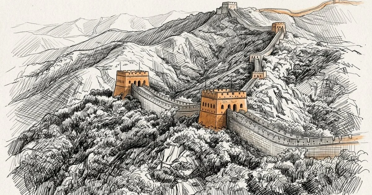 La Gran Muralla china es una antigua fortificación