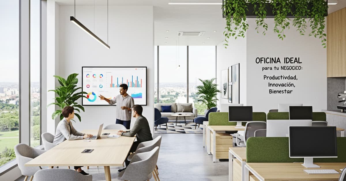 diseño de oficina en tonos verdes tenues