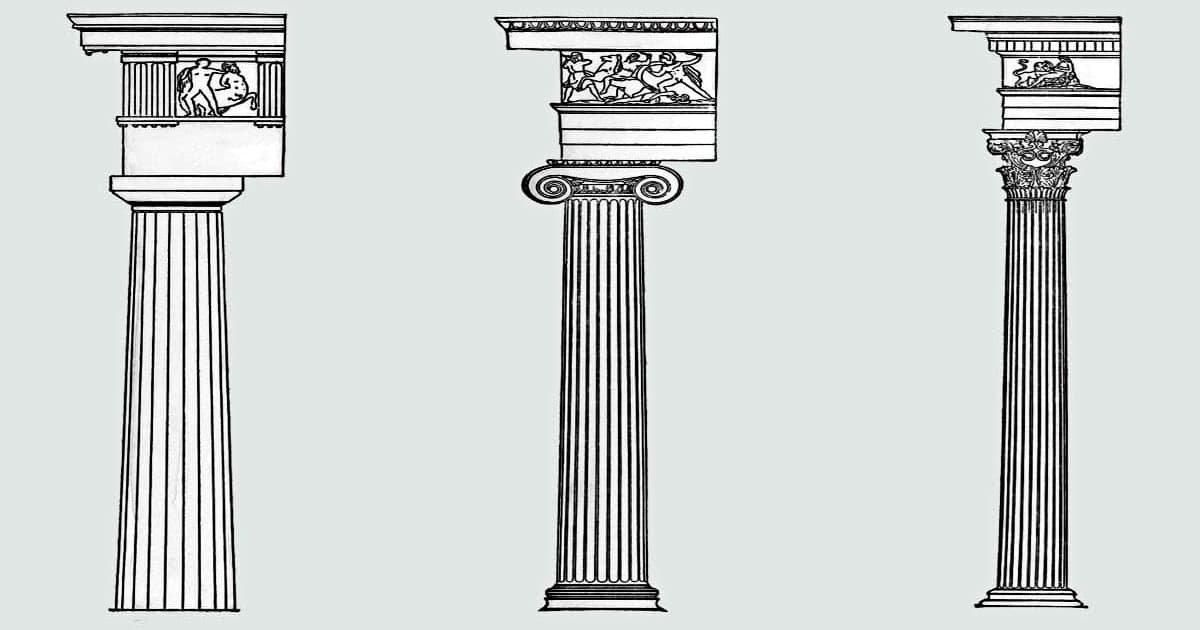 stilos clásicos que regulan el diseño, las proporciones y la decoración de las columnas