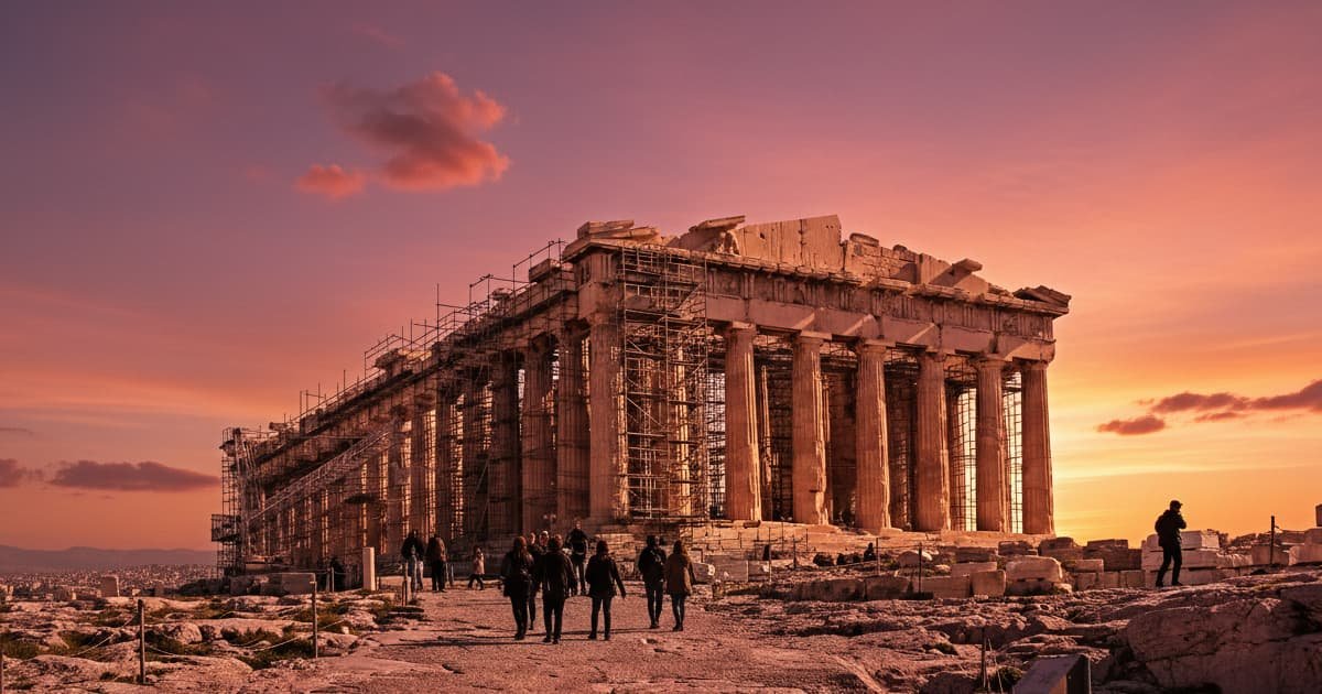 Partenón en Atenas, ejemplo de arquitectura clásica griega