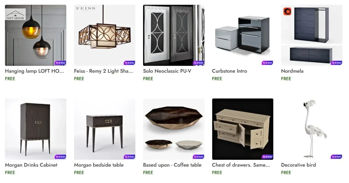 Free 3D models for architectural visualization