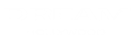 Logo with the words 'DREAM Hollywood' in black and white.