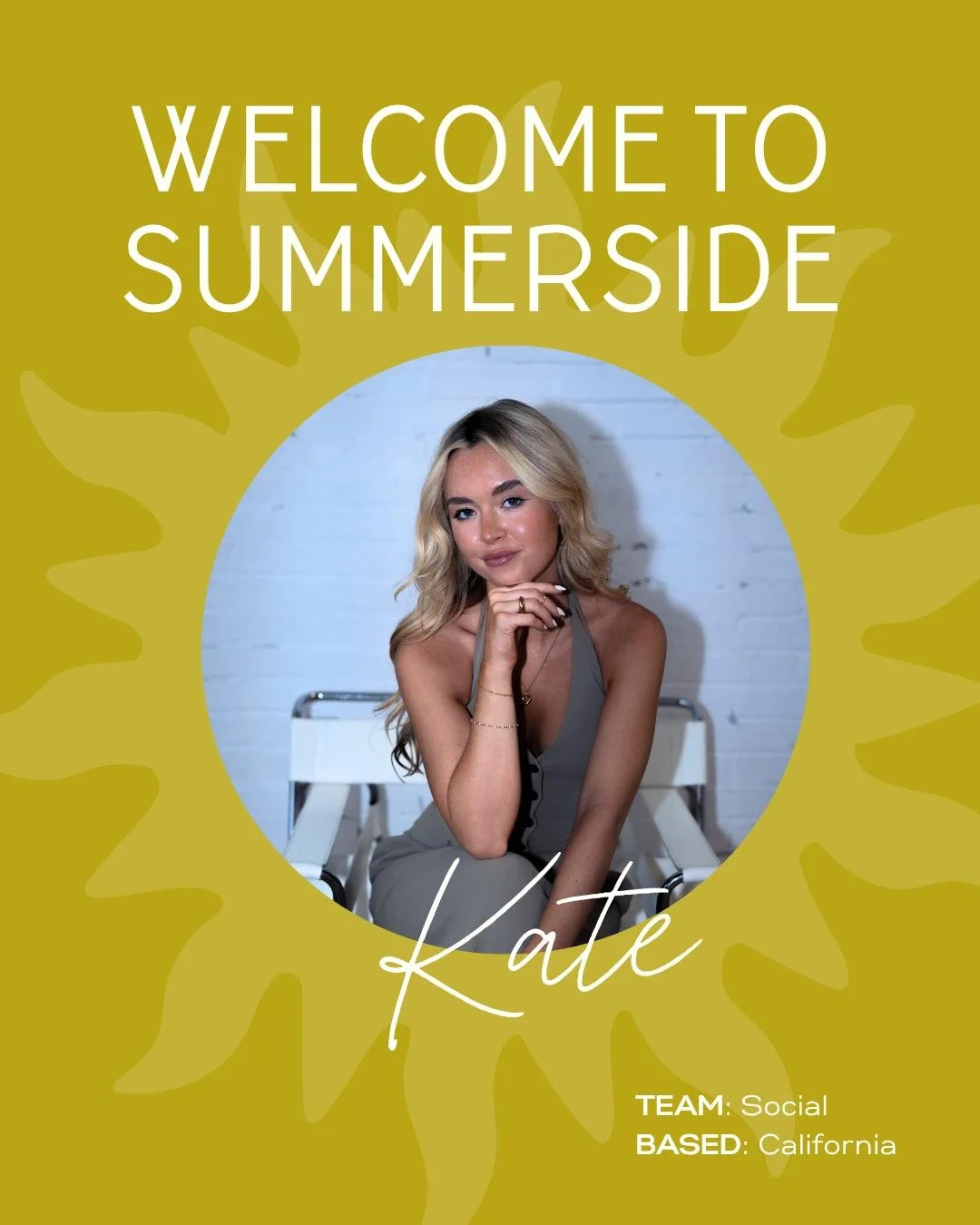 Welcome to Summerside, Kate! ☀️👋

Our newest creative strategist is Philly-born, San Diego-based, and somehow already has 100+ brands and 30M organic views under her belt. (But really, we are SO lucky to have her!) 

Kate is all about content that d