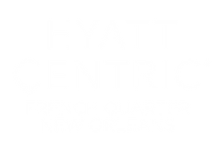 Hyatt Centric hotel logo with text indicating French Quarter, New Orleans.