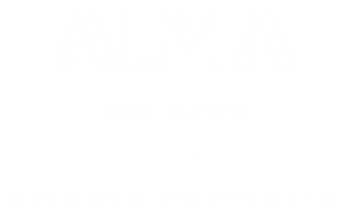 Alma San Diego Tribute Portfolio logo in black and white