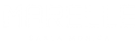 Text reading 'MARELLE SANTA MONICA' in bold white font on a black background.