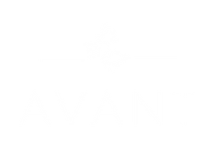 Elegant logo with a floral graphic and the word 'AVANT' in uppercase letters.