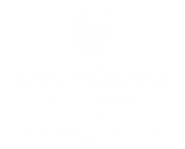 Logo for Sandbourne Santa Monica Autograph Collection Hotels with a stylized shield and text.