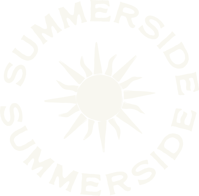 A logo with a sun symbol in the center and the words 'Summerside' forming a circle around it. By Summerside Creative A Hotel Social Media & Creative Agency Serving Hospitality Brands