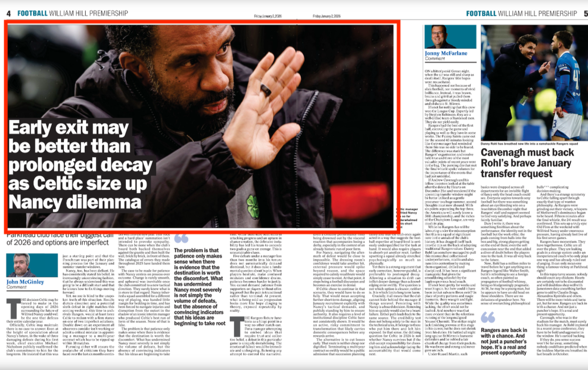 Motherwell V Celtic. Celtic Manager Wilfried Nancy looking dejected. Shot for Getty Images and featured in The Herald Newspaper