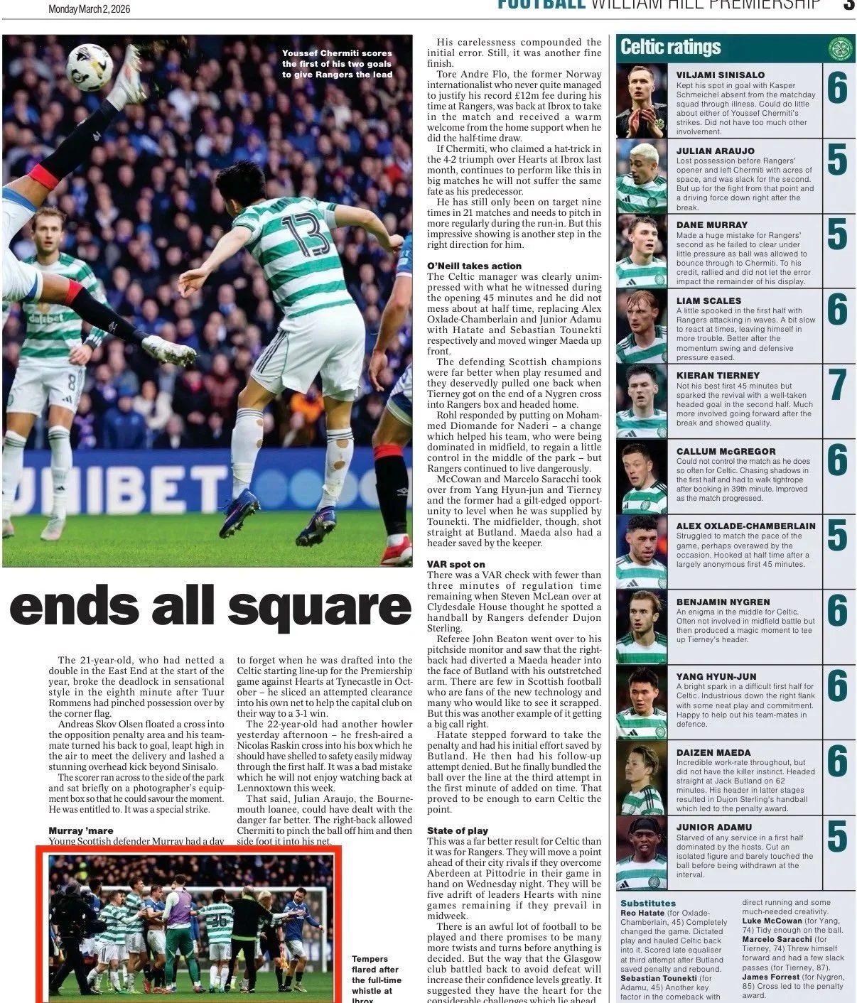 Martin O'Neill celebrates victory. Image shot for Getty Images and featured in The Scotsman Newspaper