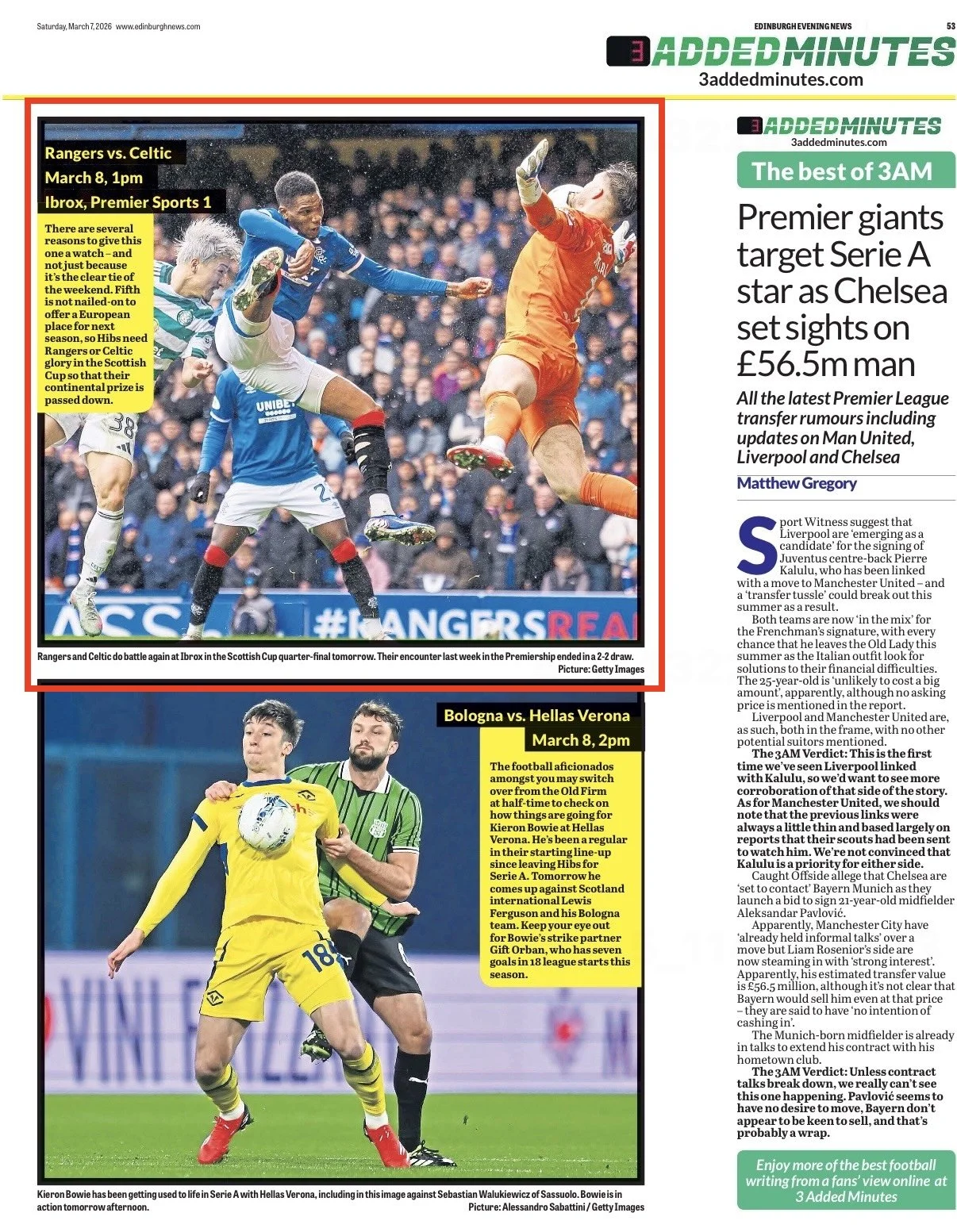 Butland makes a save from Celtic's Maeda. Image shot for Getty Images and featured in Edinburgh Evening News