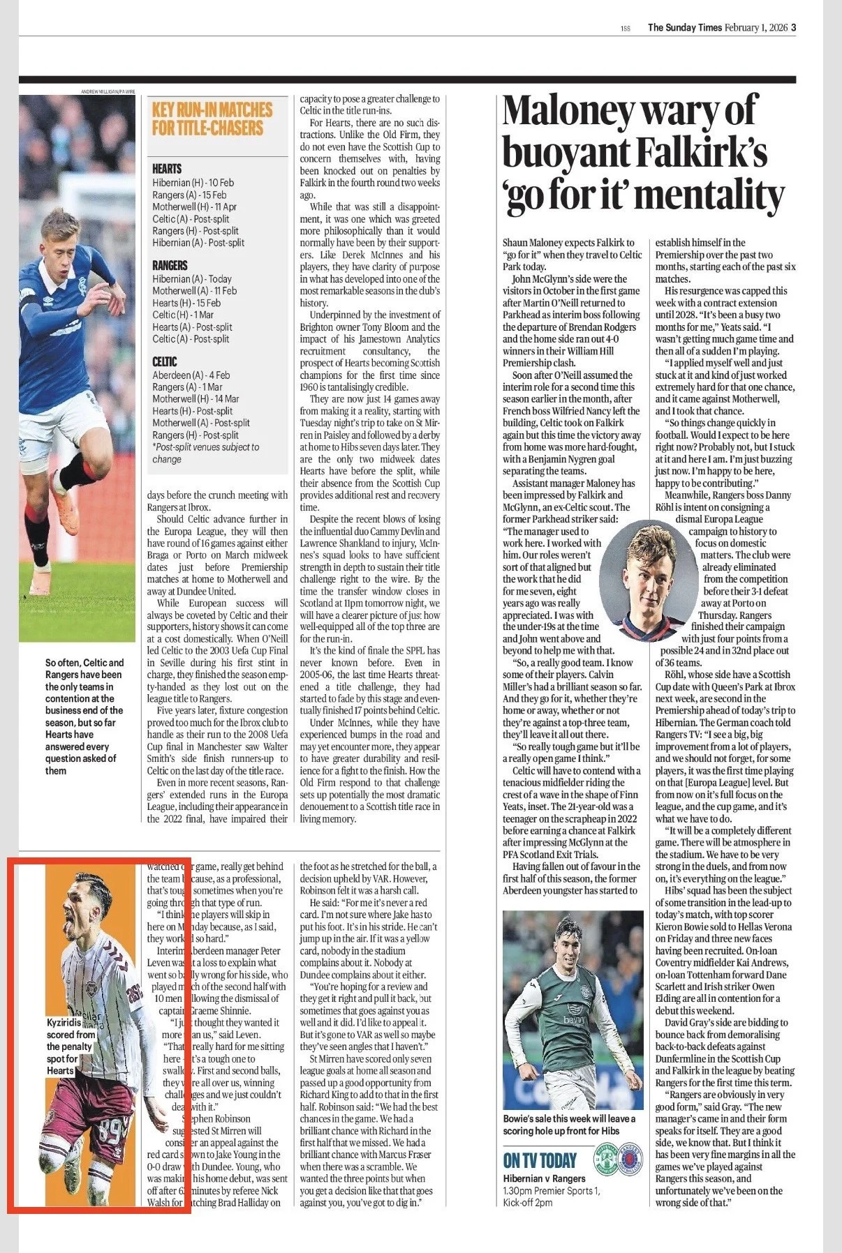 Kyziridis celebrates Hearts second goal against Dundee United. Image shot for Alamy Editorial and featured in The Sunday Times Newspaper.