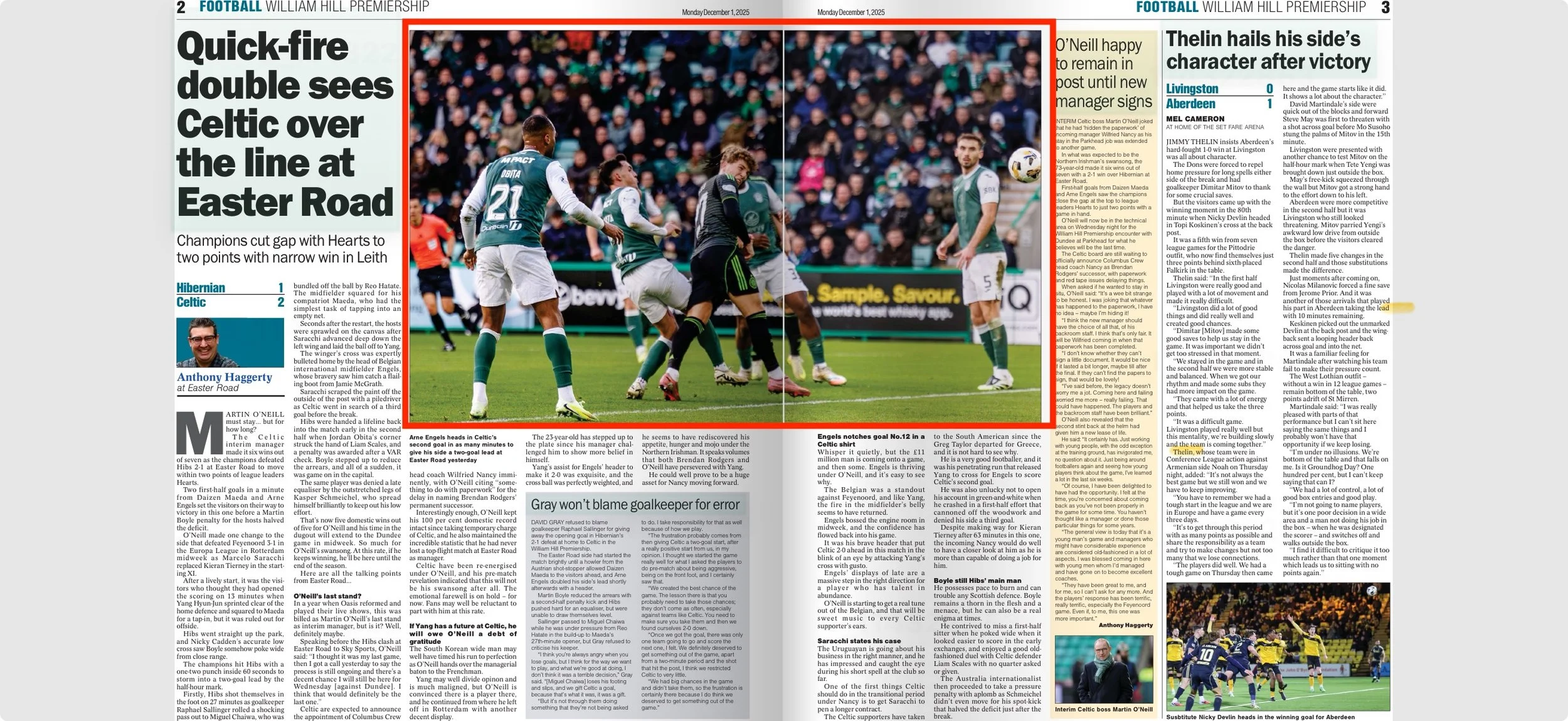 Hibernian V Celtic. Shot for Getty Images and used in The Herald newspaper.