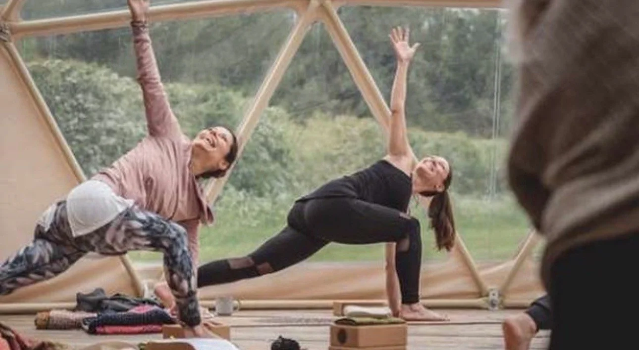 Amanda in extended side angle pose