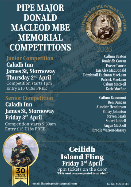 Poster advertising Donald Macleod MBE Memorial Competitions