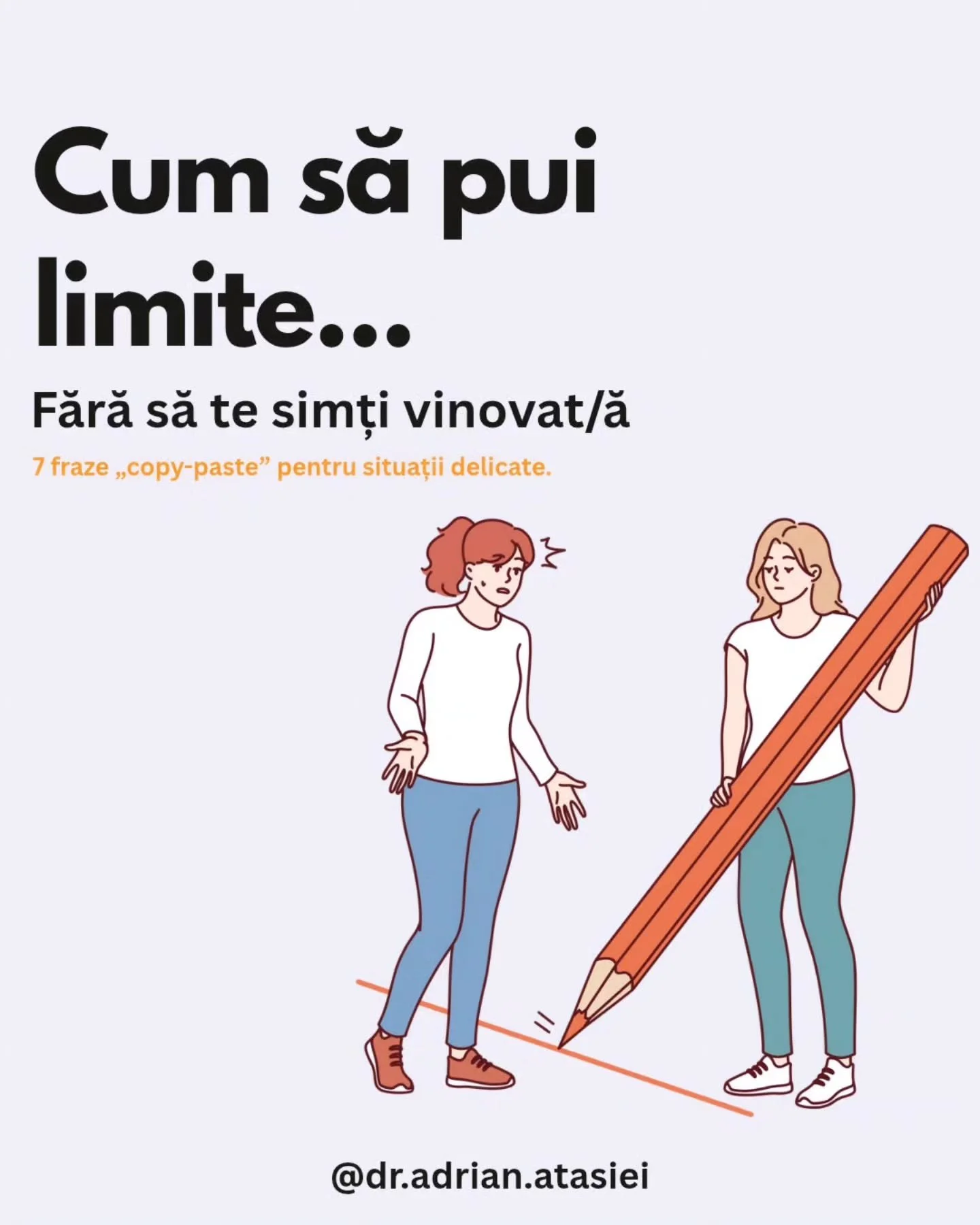 Să spui nu este poate unul dintre cele mai grele lucruri, dar asta nu te face un om rău. &Icirc;nseamnă doar că ai grijă de energia ta.

​Am adunat aici 7 replici simple care te ajută să pui o limită fără să te simți dator să dai o mie de explicații.