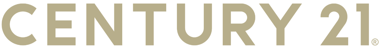 Logo of Century 21 with large beige text on a black background.