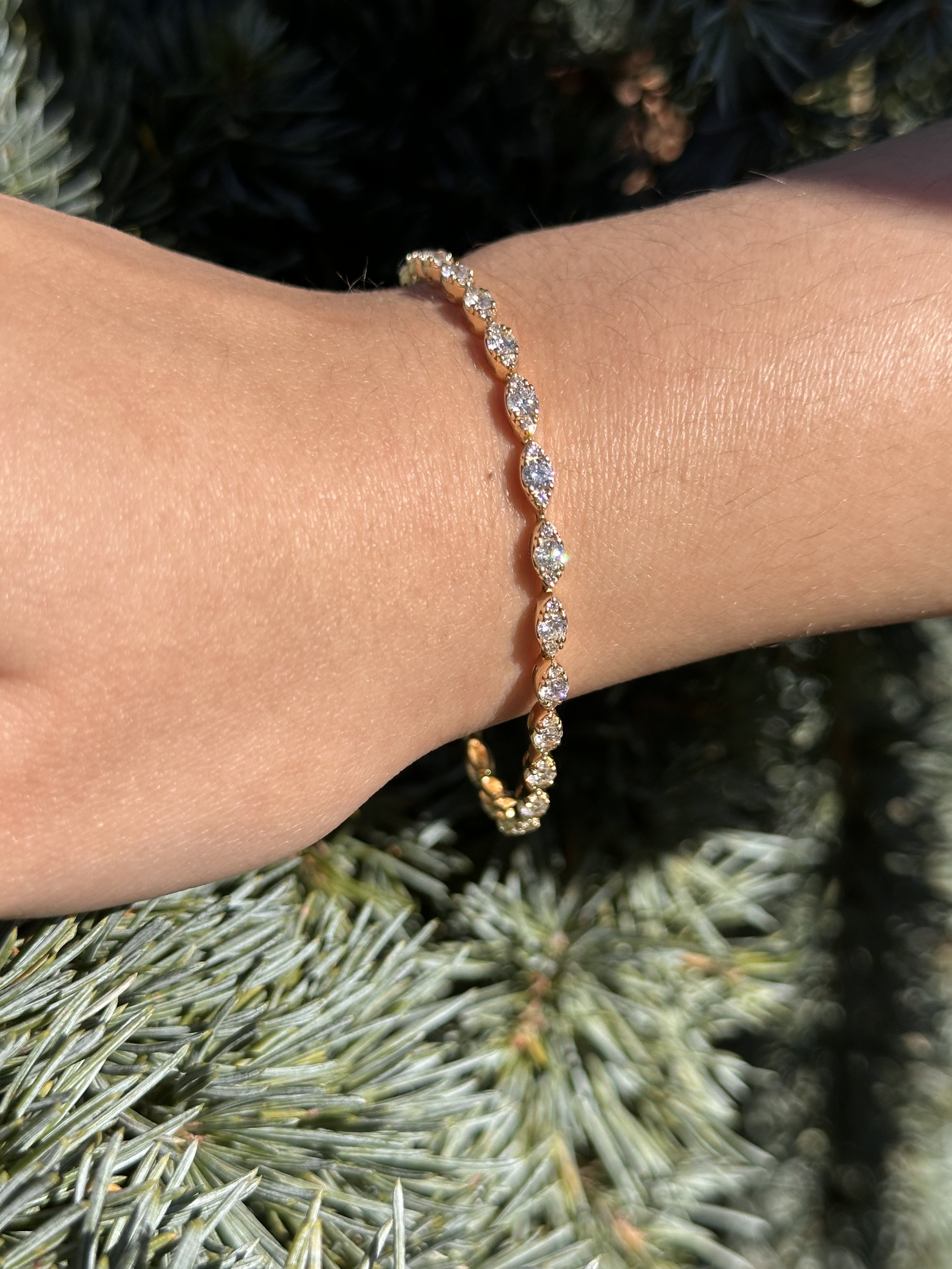 Marquise Diamond Link Bracelet