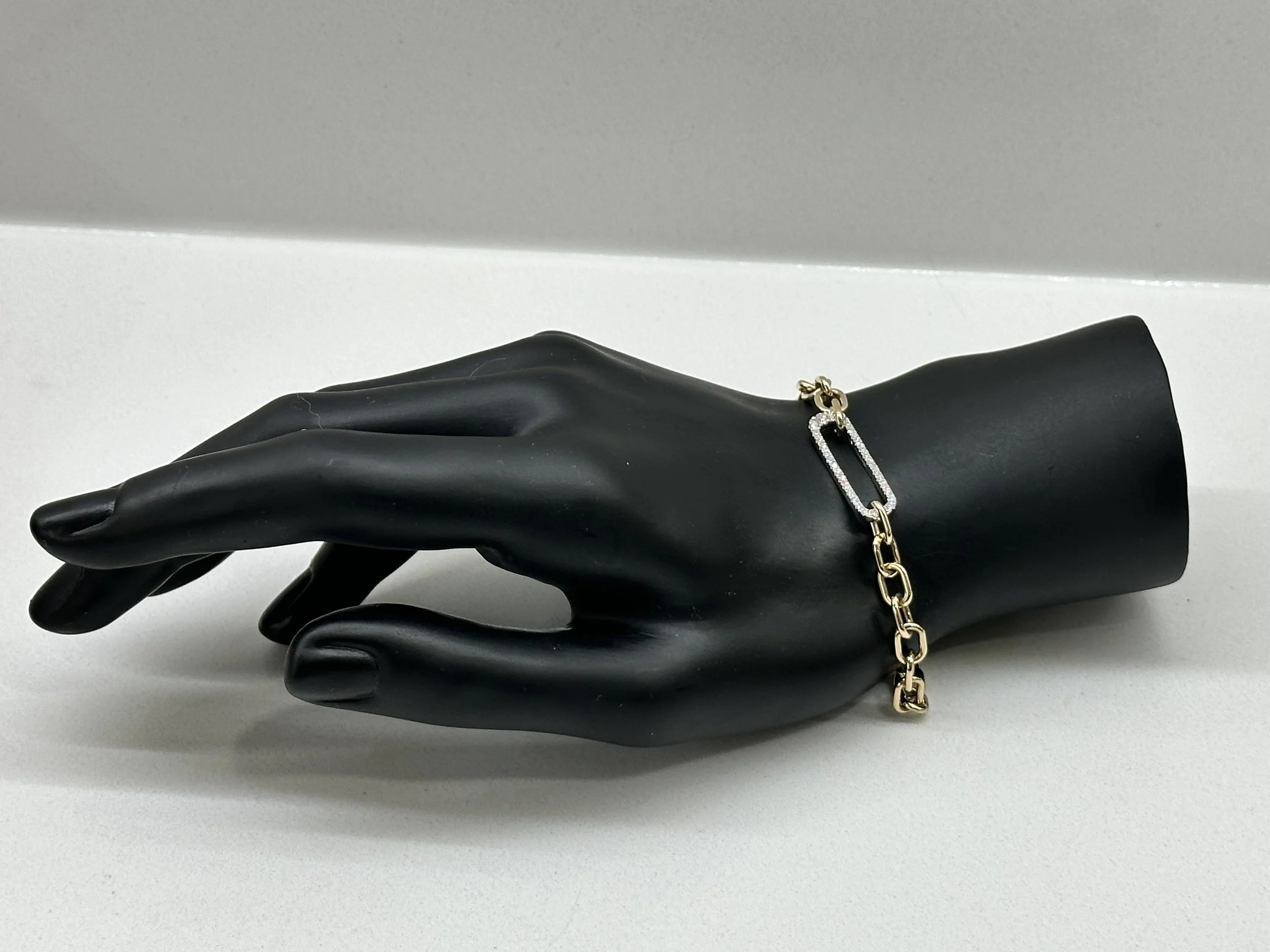 Diamond Paperclip Bracelet