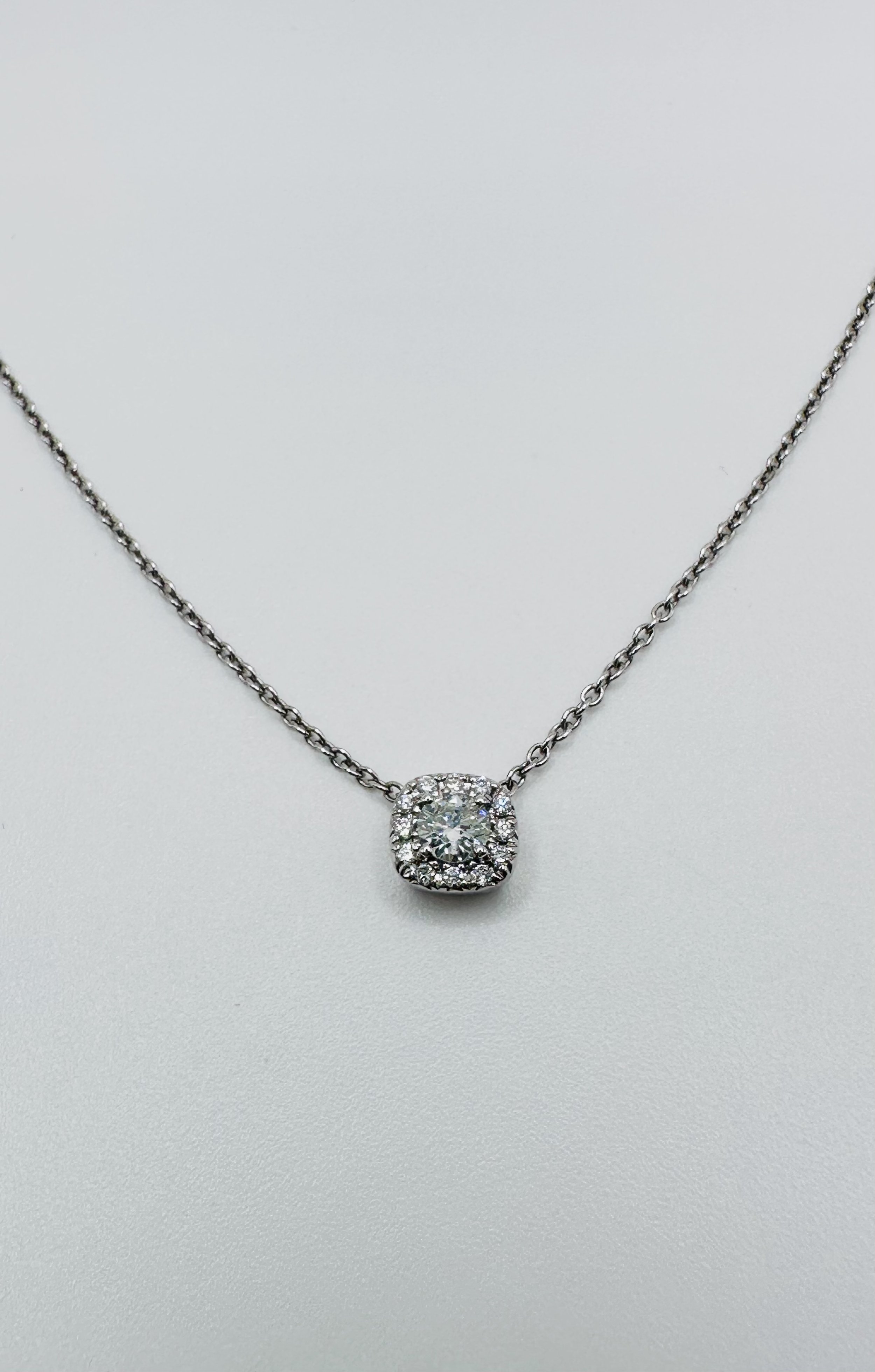 Diamond Cushion Shape Halo Pendant