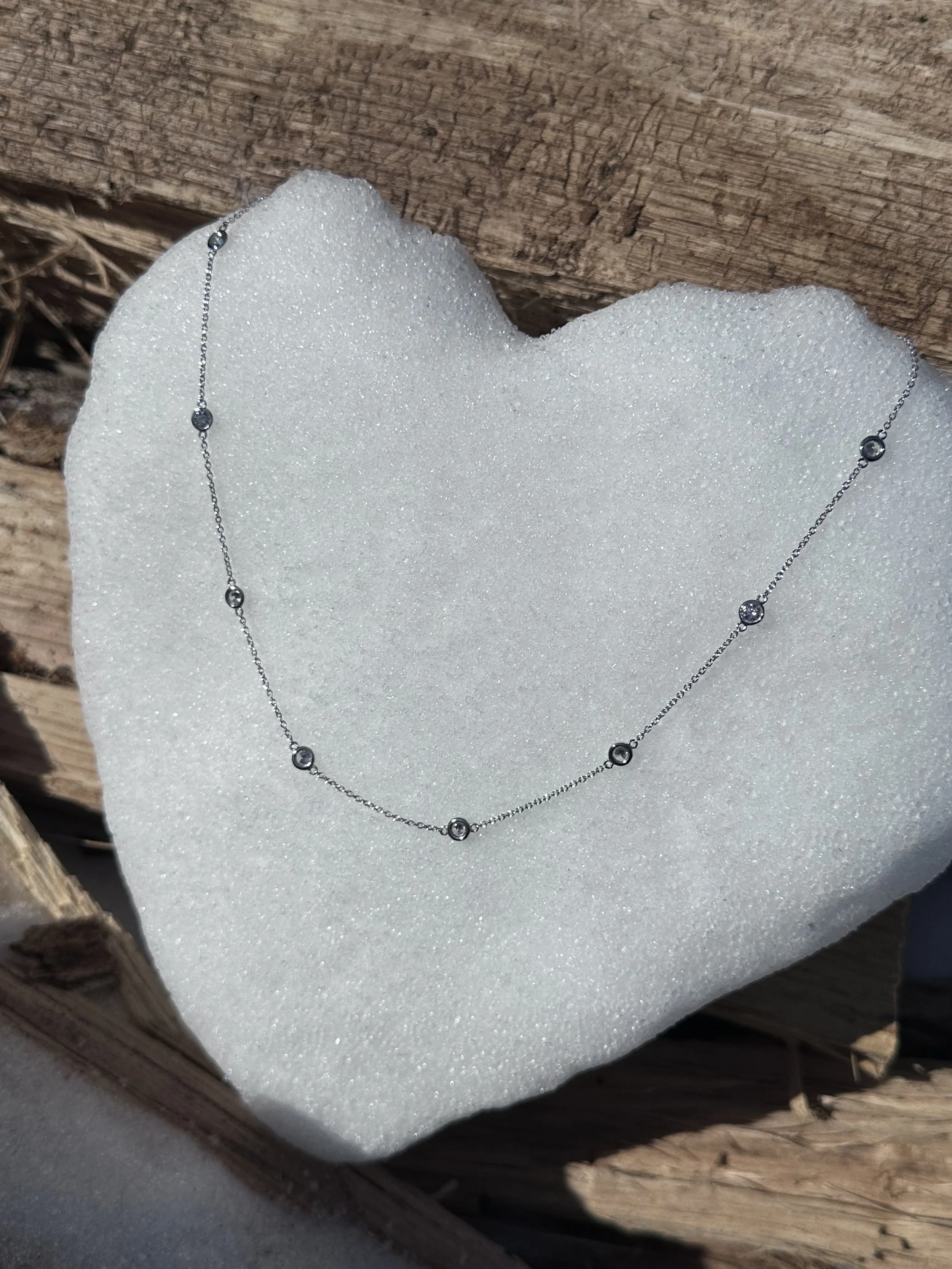 8 Bezel Diamonds by the Yard Necklace
