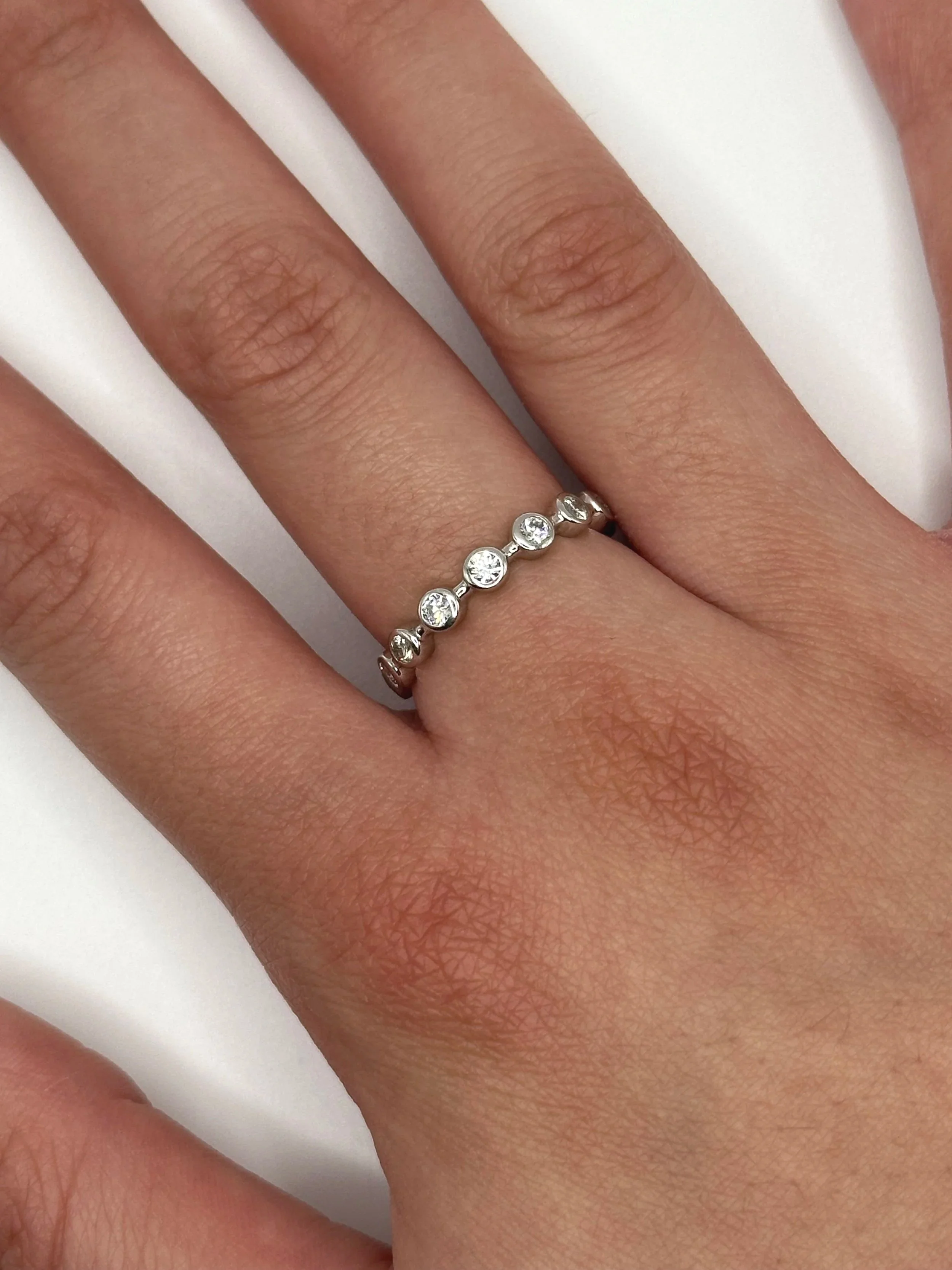 Diamond Bezel Bar Stackable Ring