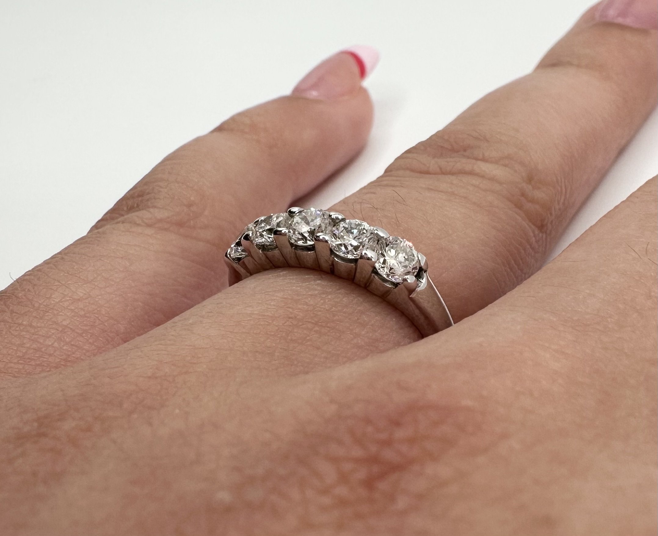 5 Stone Diamond Wedding Band
