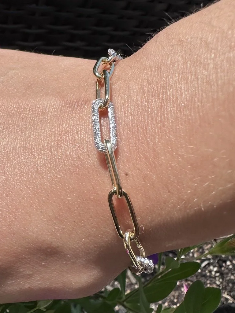 Paperclip Solid Gold Link Bracelet