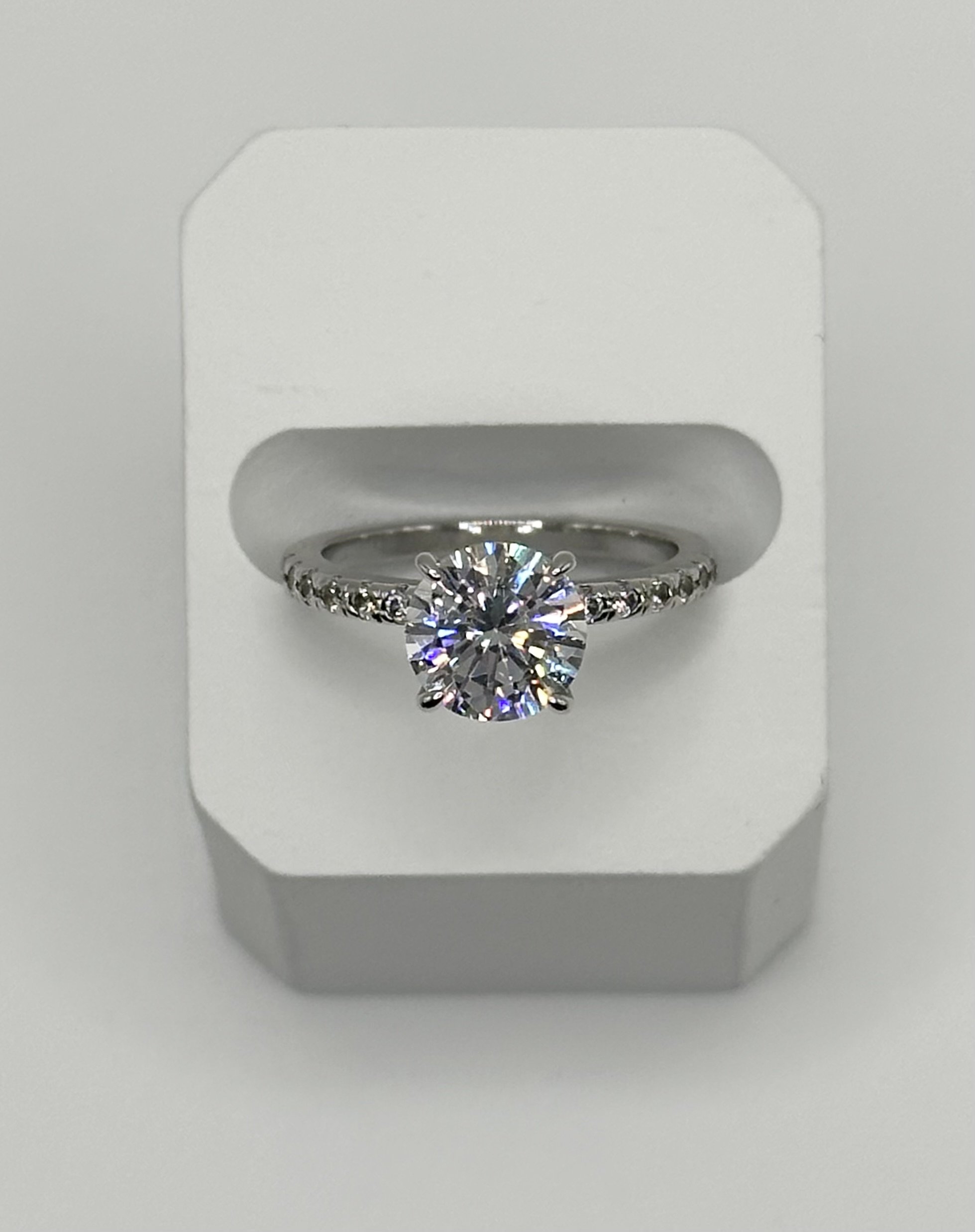 Round Radiant Hidden Halo Diamond Engagement Ring