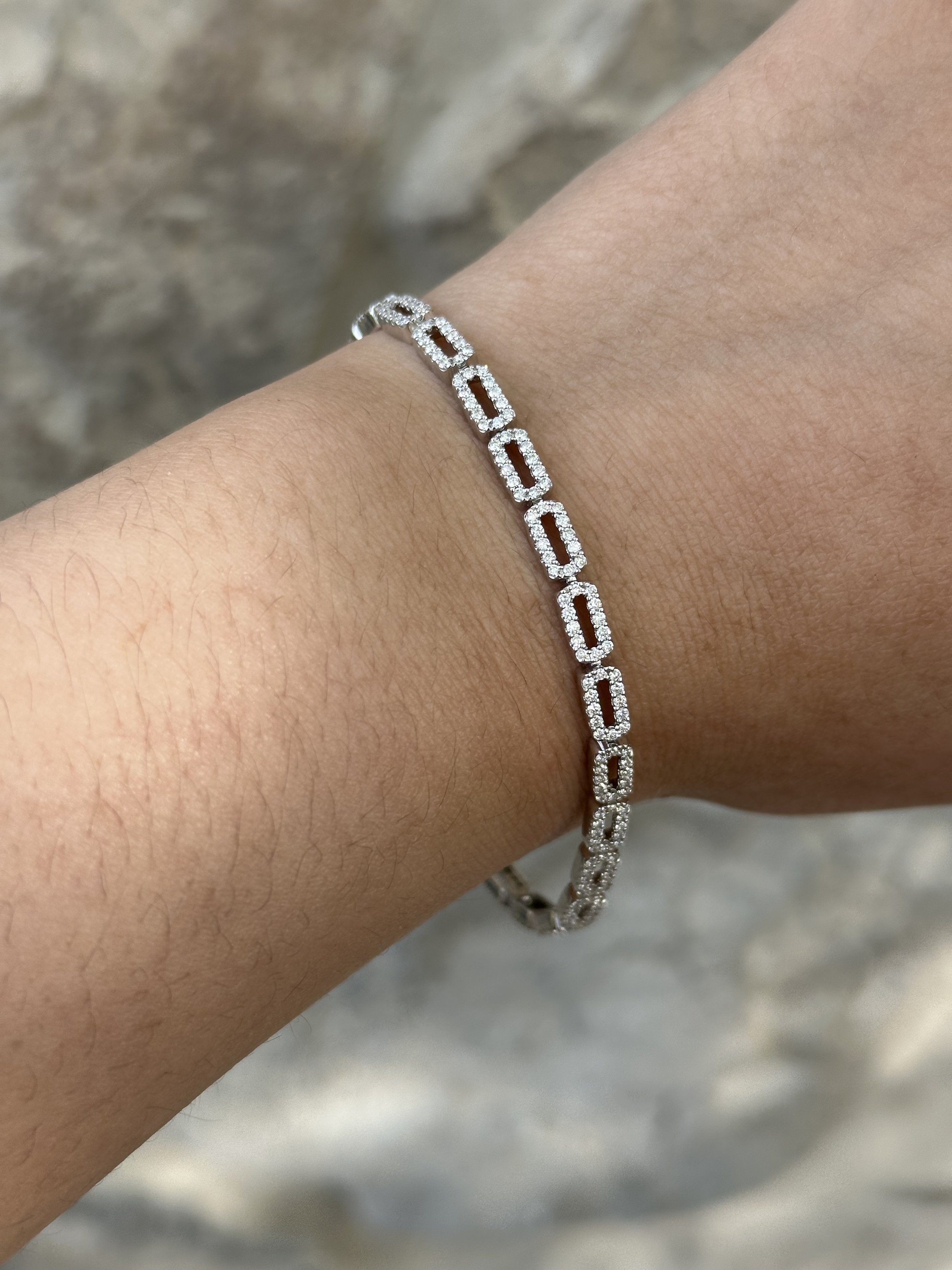 Rectangular Pave Diamond Bracelet