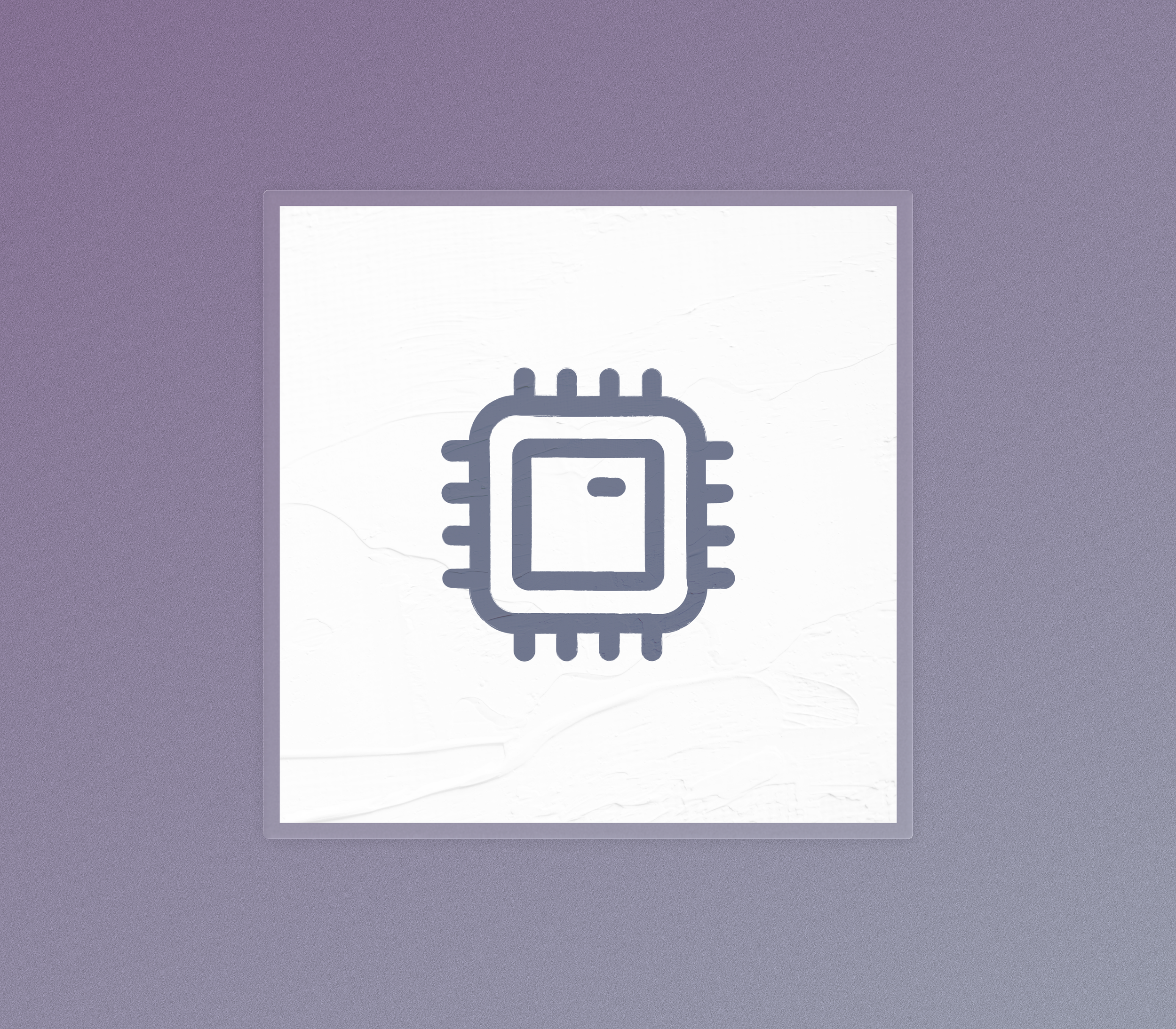 Icon of a microchip where local workloads in hybrid AI systems are processed.