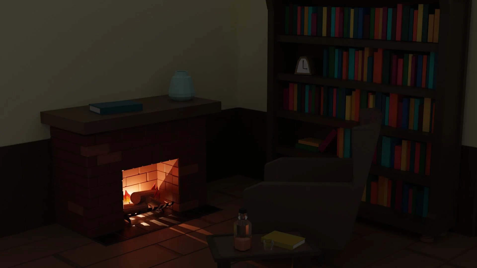 Cube Room Fireplace