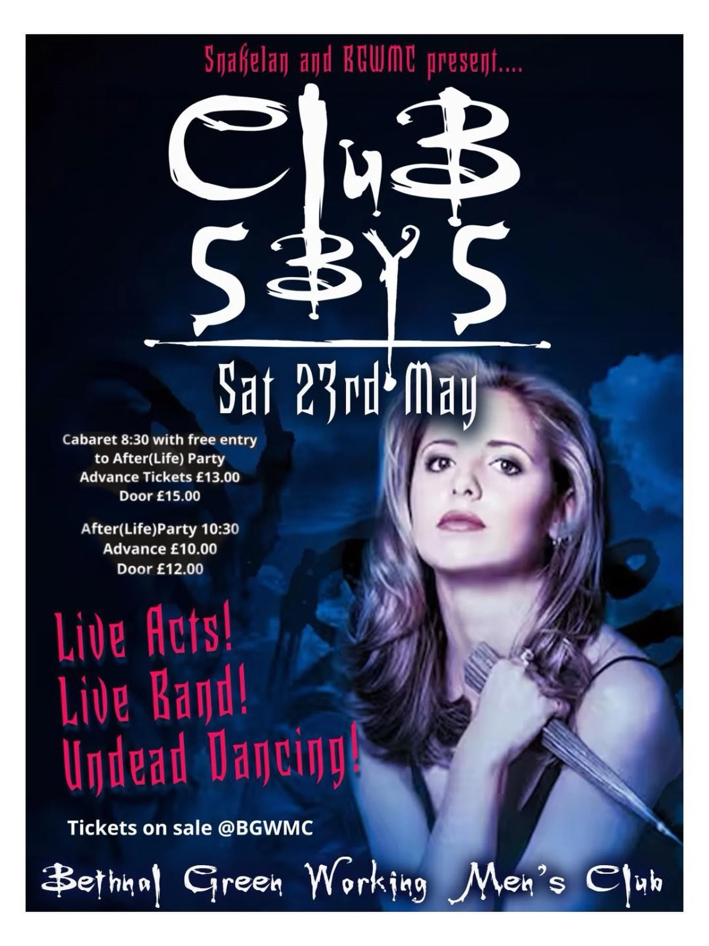 Enter the Buffyverse - The Bronze Club comes to Bethnal Green for&nbsp;ONE NIGHT ONLY!
&hellip;
This Saturday 23rd May, I am DJing at @BGWMC for Club 5 By 5 - A club night inspired by the original slayer - Buffy Summers.
&hellip;
The show starts at 8
