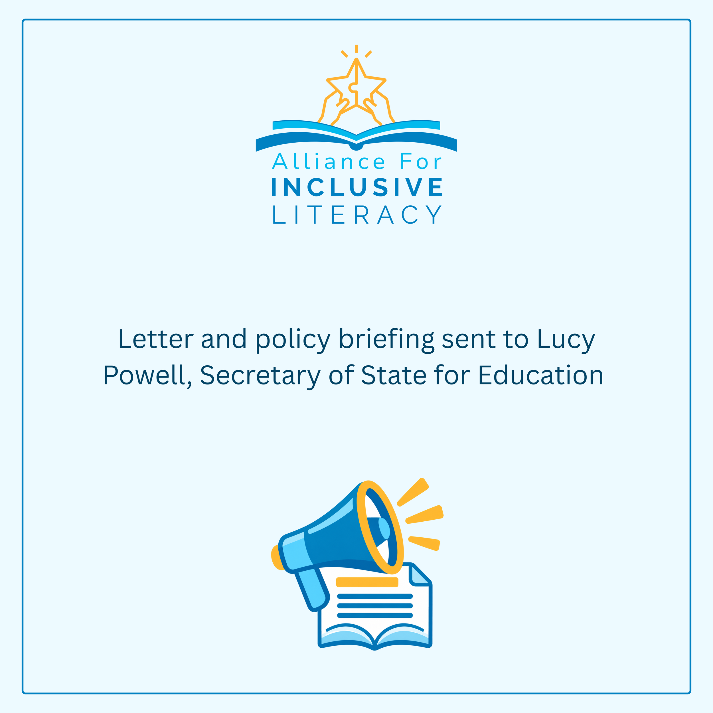 Letter &amp; Briefing sent to The Rt Hon Lucy Powell MP, Secretary of State for Education