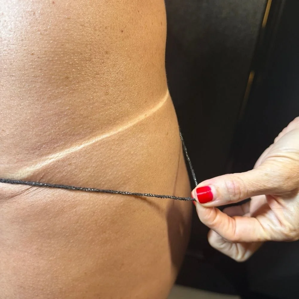 Tan line after a spray tan