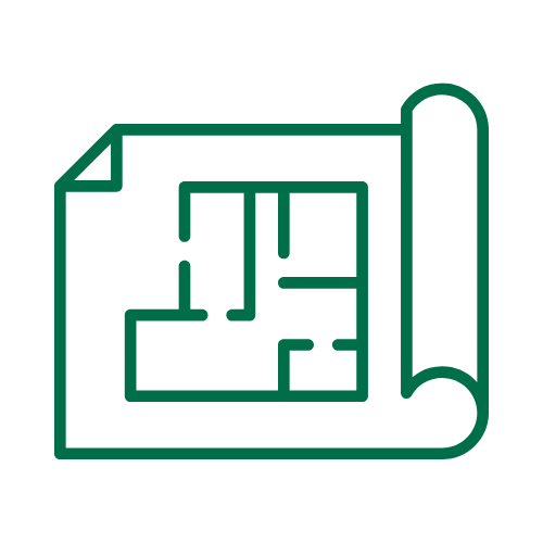 Icon of a blueprint or floor plan.
