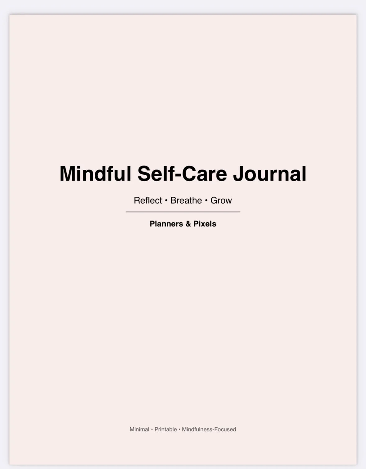Mindful Self-Care Journal – Planners & Pixels