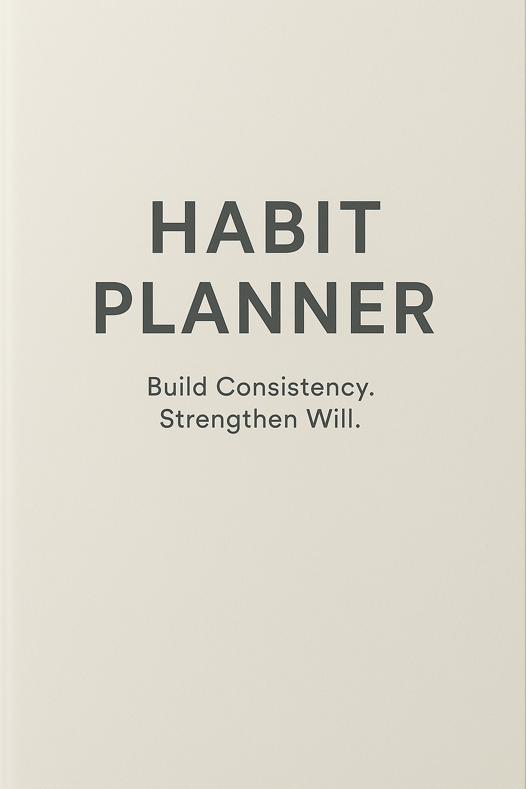 The Habit Planner