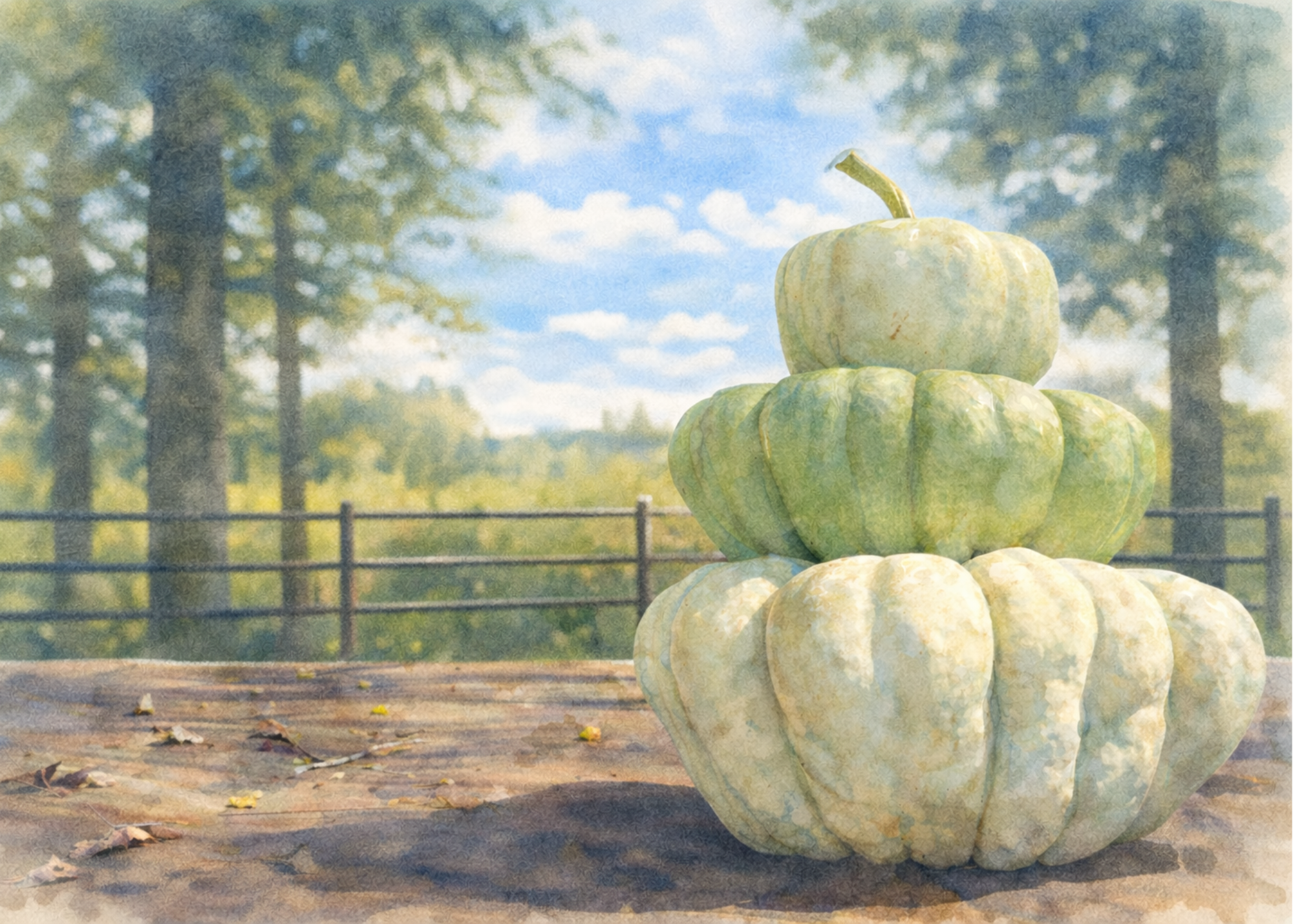 Farmstead Watercolors: Heirloom Pumpkins Note Card